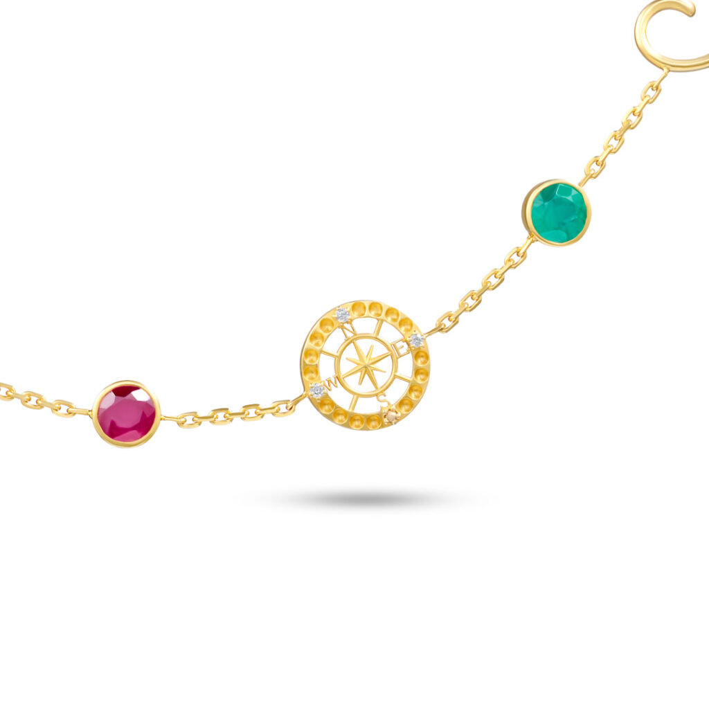 Gold necklace photography on white background for Amazon.