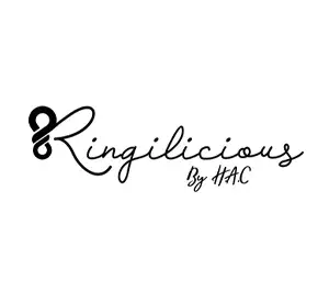 Logo of Ringilicious by H.A.C, featuring elegant handwritten text.