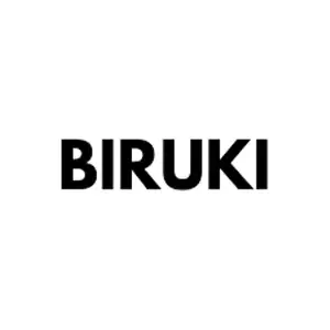 Biruki logo featuring bold black text on a white background.